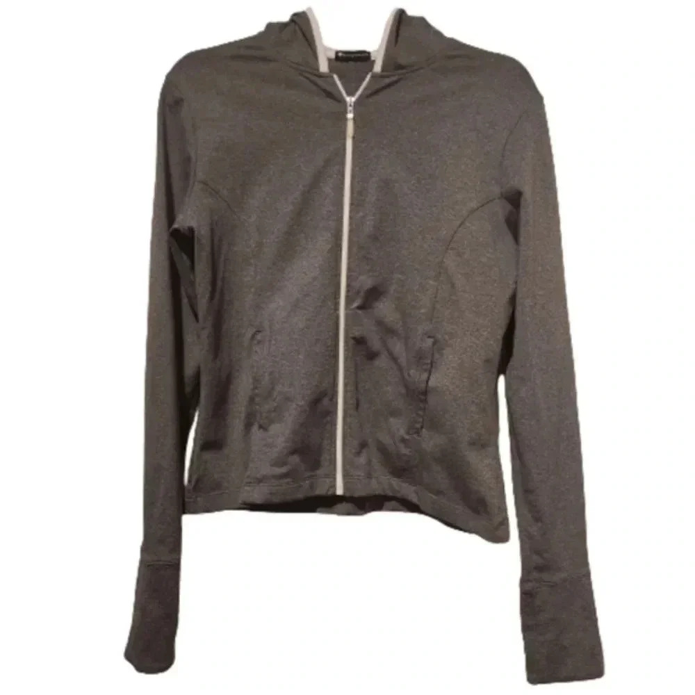 Champion Elite grey full zip white mesh lined hoodie jacket Size Small